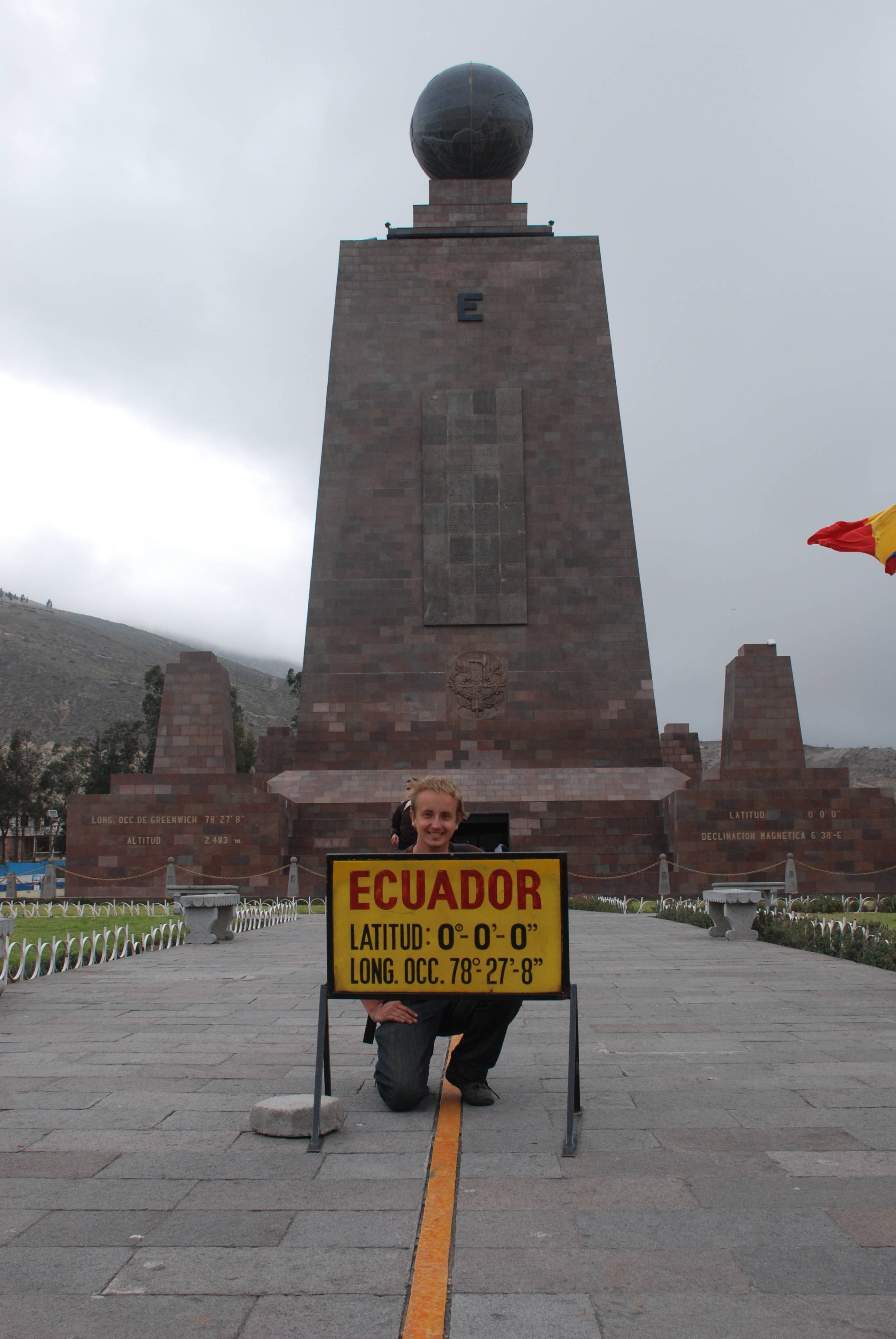 Me at the equator in Ecuador